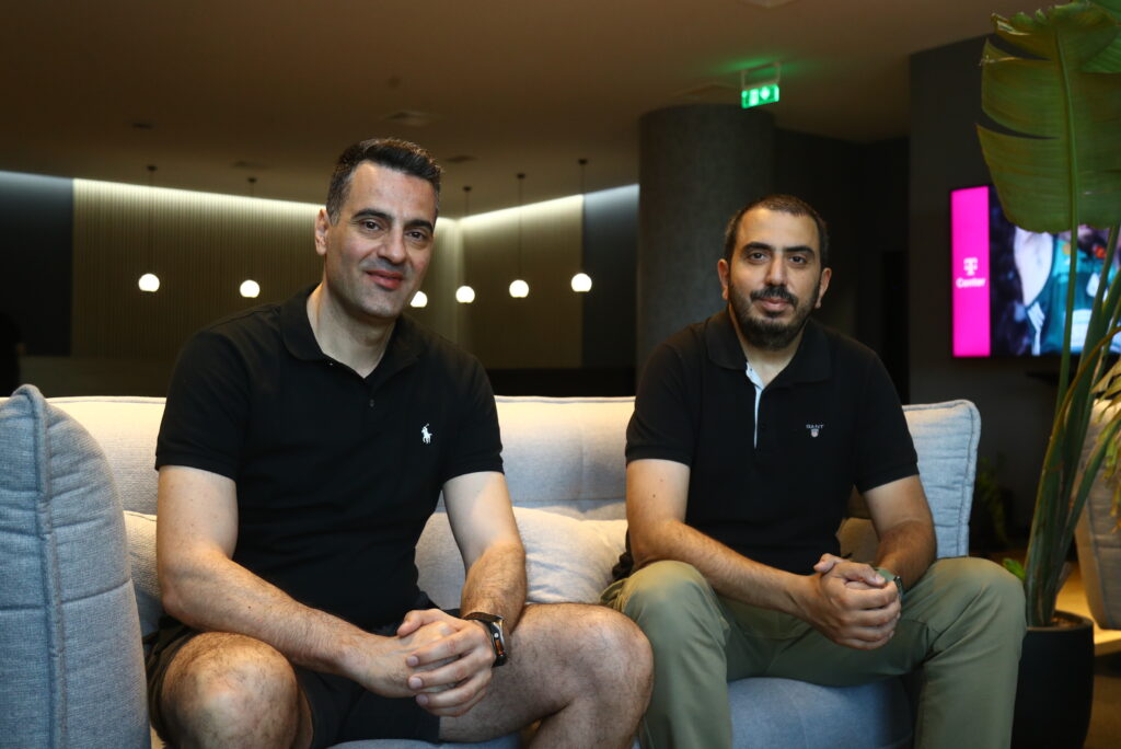 CSKA Moscow head coach Andreas Pistiolis with SKWEEK Editor-in-Chief Giannis Stavroulakis at T-Center during the EHCB Coaches Congress 2026.