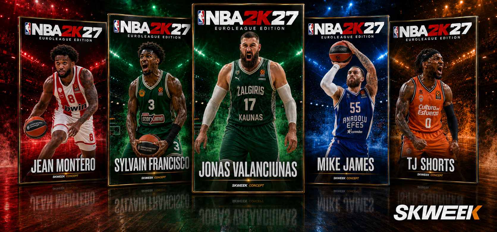 The top transfers of this year’s EuroLeague on the cover of NBA 2K27!