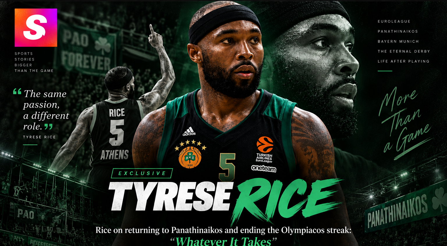 Rice on SKWEEK about returning to Panathinaikos and ending Olympiacos’ streak: “Whatever It Takes”