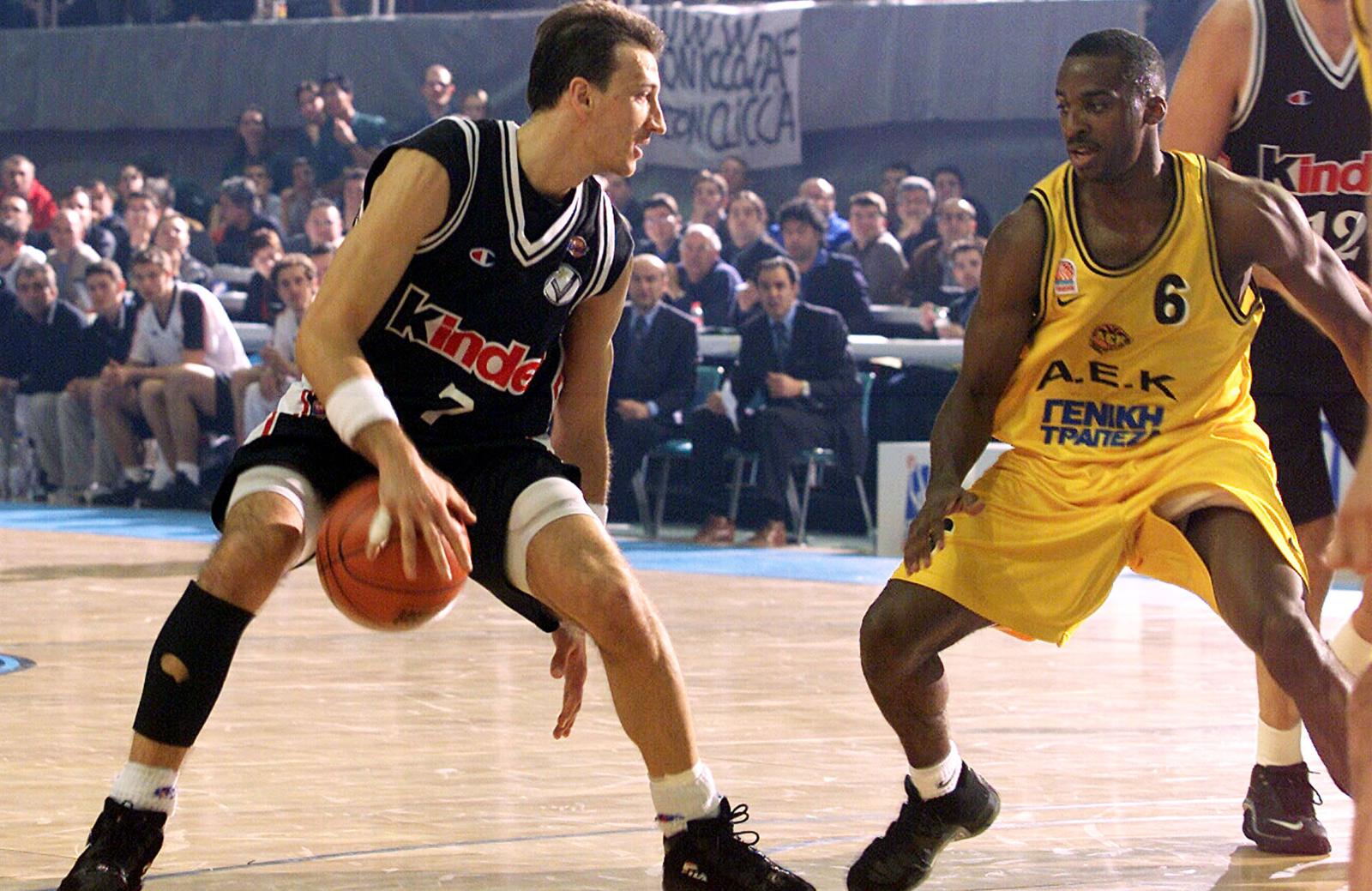 Against Steve Hansell in the 2000 Saporta Cup final in Lausanne.